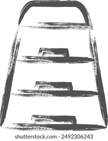 Sports-related brush-drawn single illustration vaulting box