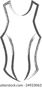 Sports-related brushstroke single illustration competition swimsuit