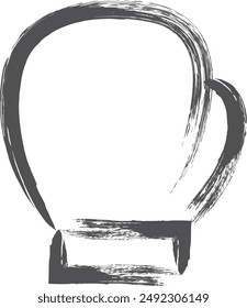 Sports-related brushstroke single item illustration glove