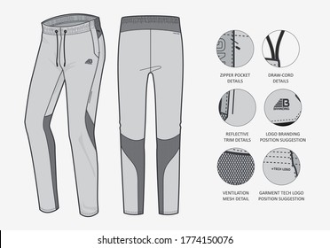 Sportswear Activewear Fashion Template Track Pants Knitted Woven Slim Fit Running Pants For Men's And Women's