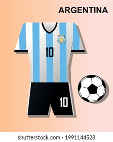 Sportswear. Argentina national team uniform (Football). Vector illustration