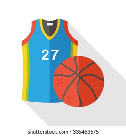 Sportswear and basketball flat icon