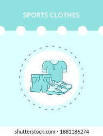 Sportswear clothing color icons linear style