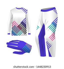 sportswear custom design templates. Kit for snowboarding, motocross, mountain biking. Sublimation print templates.