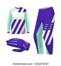 sportswear custom design templates. Kit for snowboarding, motocross, mountain biking. Sublimation print templates.