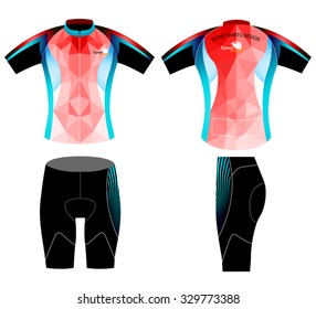 Sportswear design,cycling vest low poly style vector on a white background