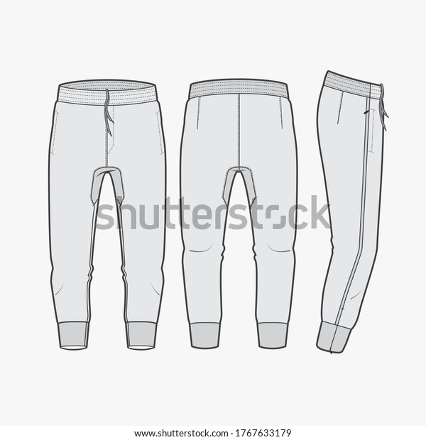 Sportswear Fashion Template Jogger Track Pants Stock Vector (Royalty ...