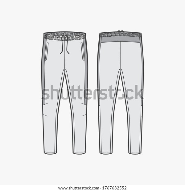 Sportswear Fashion Template Track Pants Knitted Stock Vector (Royalty ...
