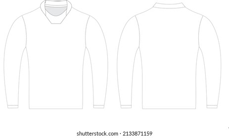 Sportswear Footy Jumper Full Sleeve Vector Illustration, Editable Vector Shirt, Mens Wear Template