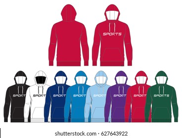 Sportswear Hoody // front and back views with team wear colors