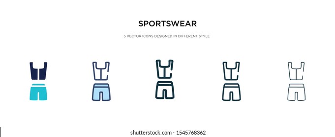 sportswear icon in different style vector illustration. two colored and black sportswear vector icons designed in filled, outline, line and stroke style can be used for web, mobile, ui