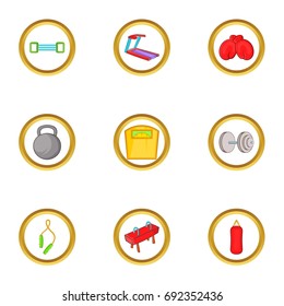 Sportswear icon set. Cartoon set of 9 sportswear vector icons for web isolated on white background