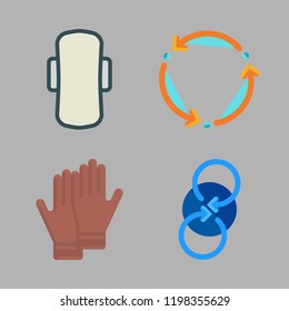 sportswear icon set. vector set about spin, gloves and compress icons set.