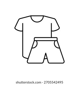 Icono de ropa deportiva con fondo blanco Vector Ilustración de stock