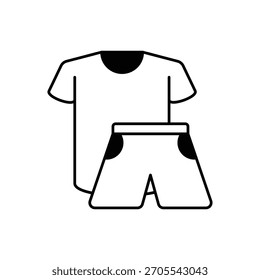 Icono de ropa deportiva con fondo blanco Vector Ilustración de stock