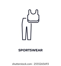 sportswear outline icon. Linear vector from fashion concept. Thin line sportswear icon isolated on white background