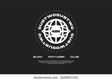 sportswear running design logo suitable for printing