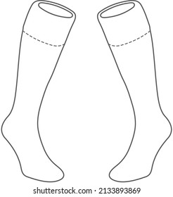 Sportswear Soccer Socks Editable Sketch Illustration Stock Vector ...