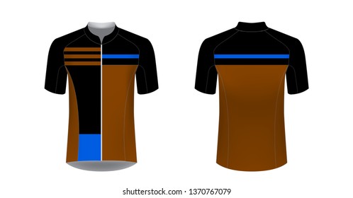 Sportswear templates for designers. Layouts for creating custom designs for promotions and sport events. Uniform for running, marathon, cycling tour.