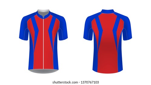 Sportswear templates for designers. Layouts for creating custom designs for promotions and sport events. Uniform for running, marathon, cycling tour.
