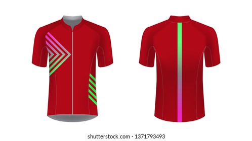 Sportswear templates for designers. Layouts for creating custom designs for promotions and sport events. Uniform for running, marathon, cycling tour.