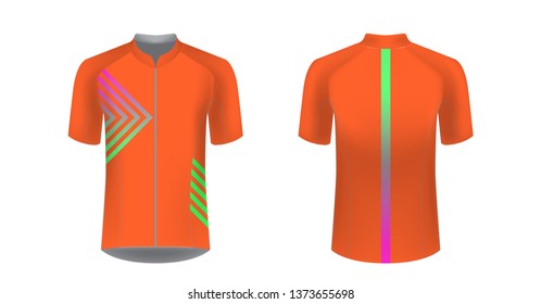 Sportswear templates for designers. Layouts for creating custom designs for promotions and sport events. Uniform for running, marathon, cycling tour.