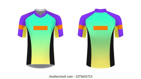 Sportswear templates for designers. Layouts for creating custom designs for promotions and sport events. Uniform for running, marathon, cycling tour.