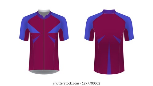 Sportswear templates. Designs for sublimation printing. Uniform blank for triathlon, cycling, cross country, run, marathon, race. Vector mocup. Team or uniform concept. Cycling tour kit design.