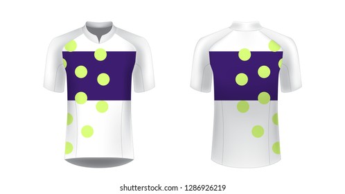 Sportswear templates. Designs for sublimation printing. Uniform blank for triathlon, cycling, cross country, run, marathon, race. Vector mocup. Team or uniform concept. Cycling tour kit design.