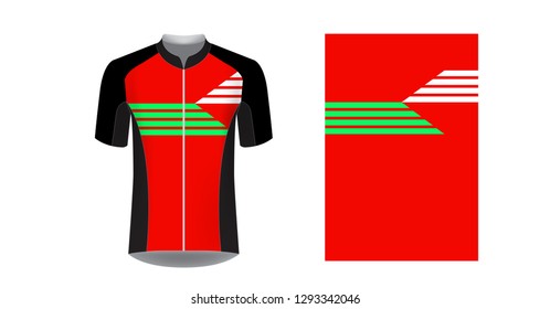 Sportswear templates. Designs for sublimation printing. Uniform blank for triathlon, cycling, cross country, run, marathon, race. Vector mocup. Team or uniform concept. Cycling tour kit design.