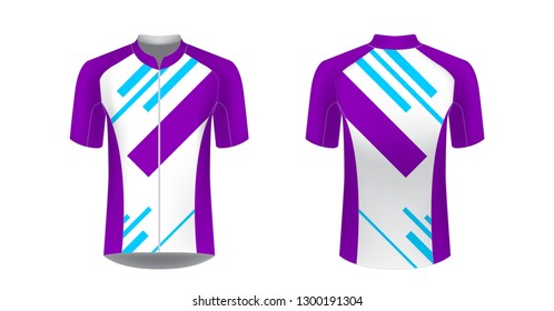 Sportswear templates. Designs for sublimation printing. Uniform blank for triathlon, cycling, cross country, run, marathon, race. Vector mocup. Team or uniform concept. Cycling tour kit design.