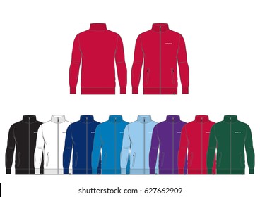 Sportswear Track Jacket // Front And Back Views With Team Wear Colors