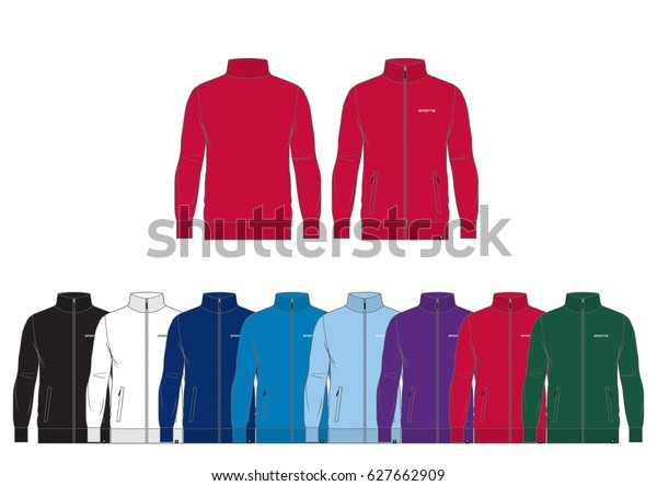 Sportswear Track Jacket // front and back views
with team wear
colors
