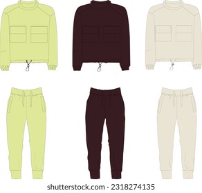 sportswear women suit 
sweatshirt and jogger template