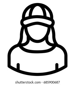 
Sportswomen Line Vector Icon 
