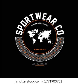 sportwear co map worldwide emblem fashion