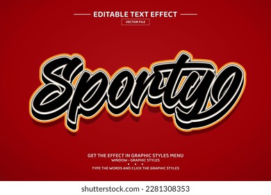 Sporty 3D editable text effect template