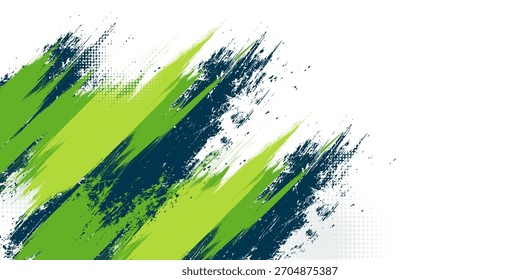 Fondo de trazo de cepillo Abstractas deportivo - rayas diagonales en verde y azul