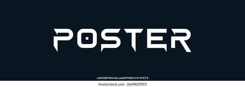 Sporty alphabet, wide bold font for powerful dynamic lettering, swift automotive logo, energetic daring headline, car racing branding. Vector typeset