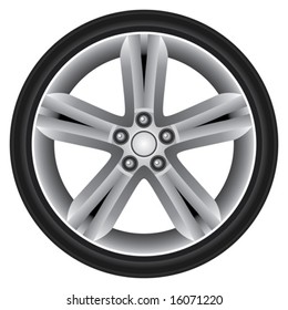 Sporty Aluminum Wheel (Vector)