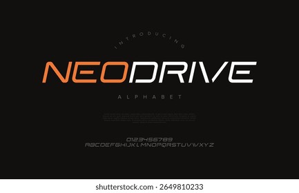 Fonte esportiva angular com energia futurista, excelente para designs de corrida, marcas de vestuário ativo e logotipos dinâmicos