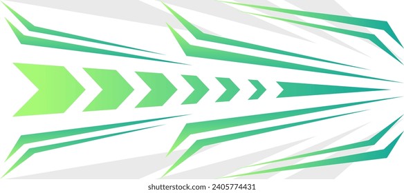 sporty arrow green gradient gaming jersey design background