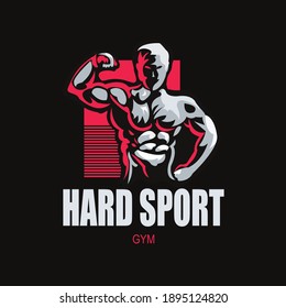 Sporty and athletic man. Muscular body. Vector sport illustration.