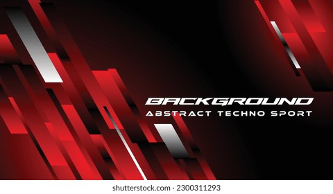 Sporty Background sports style vector, abstract techno speed gradient effect, modern red black fast racing element light glowing banner