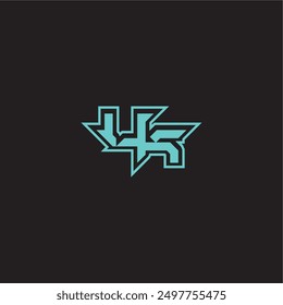 sporty and bold concept UK dynamic gaming monogram logo letter blue esport