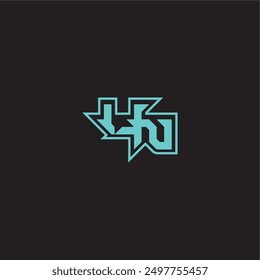 sporty and bold concept UN dynamic gaming monogram logo letter blue esport