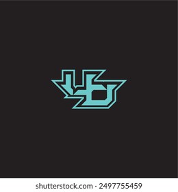 sporty and bold concept UO dynamic gaming monogram logo letter blue esport