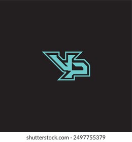 sporty and bold concept VP dynamic gaming monogram logo letter blue esport
