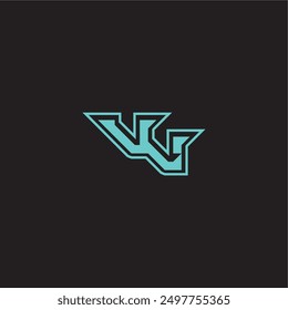 sporty and bold concept VV dynamic gaming monogram logo letter blue esport