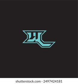 sporty and bold concept WL dynamic gaming monogram logo letter blue esport